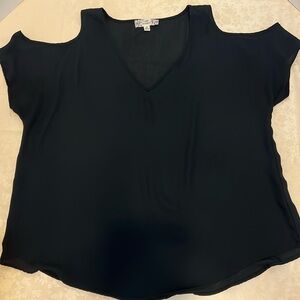 Pink Republic Cold Shoulder Black Short Sleeve top  blouse XL